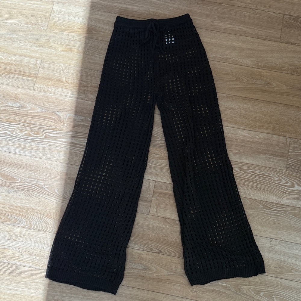 Black Knit swim coverup pants
